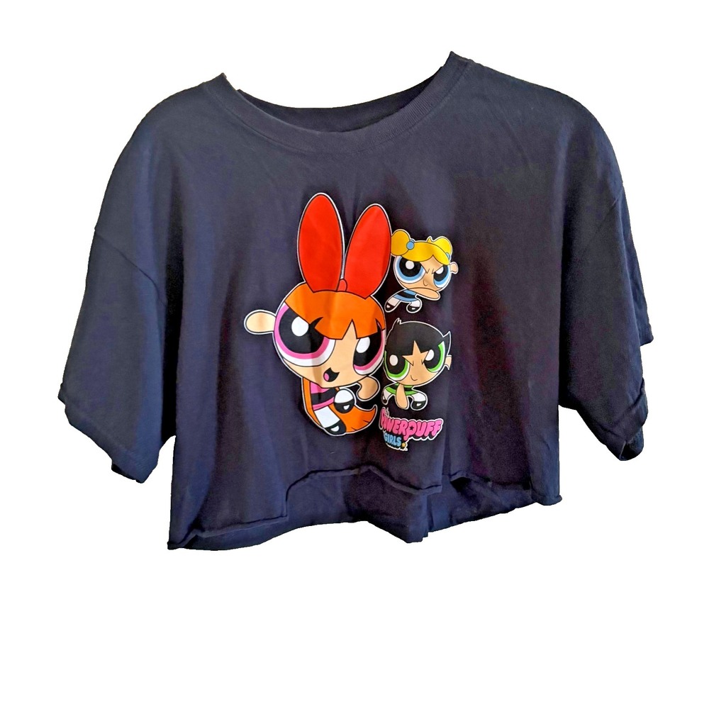 Powerpuff Girls Cartoon Network Crop Top  T-Shirt Large Graphic Fun Comicon